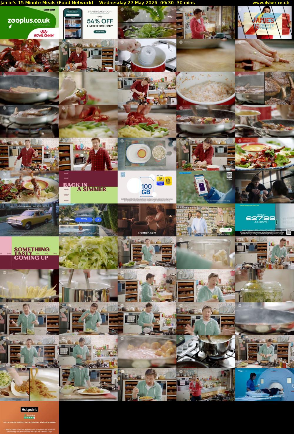Jamie's 15 Minute Meals (Food Network) Wednesday 27 May 2026 09:30 - 10:00
