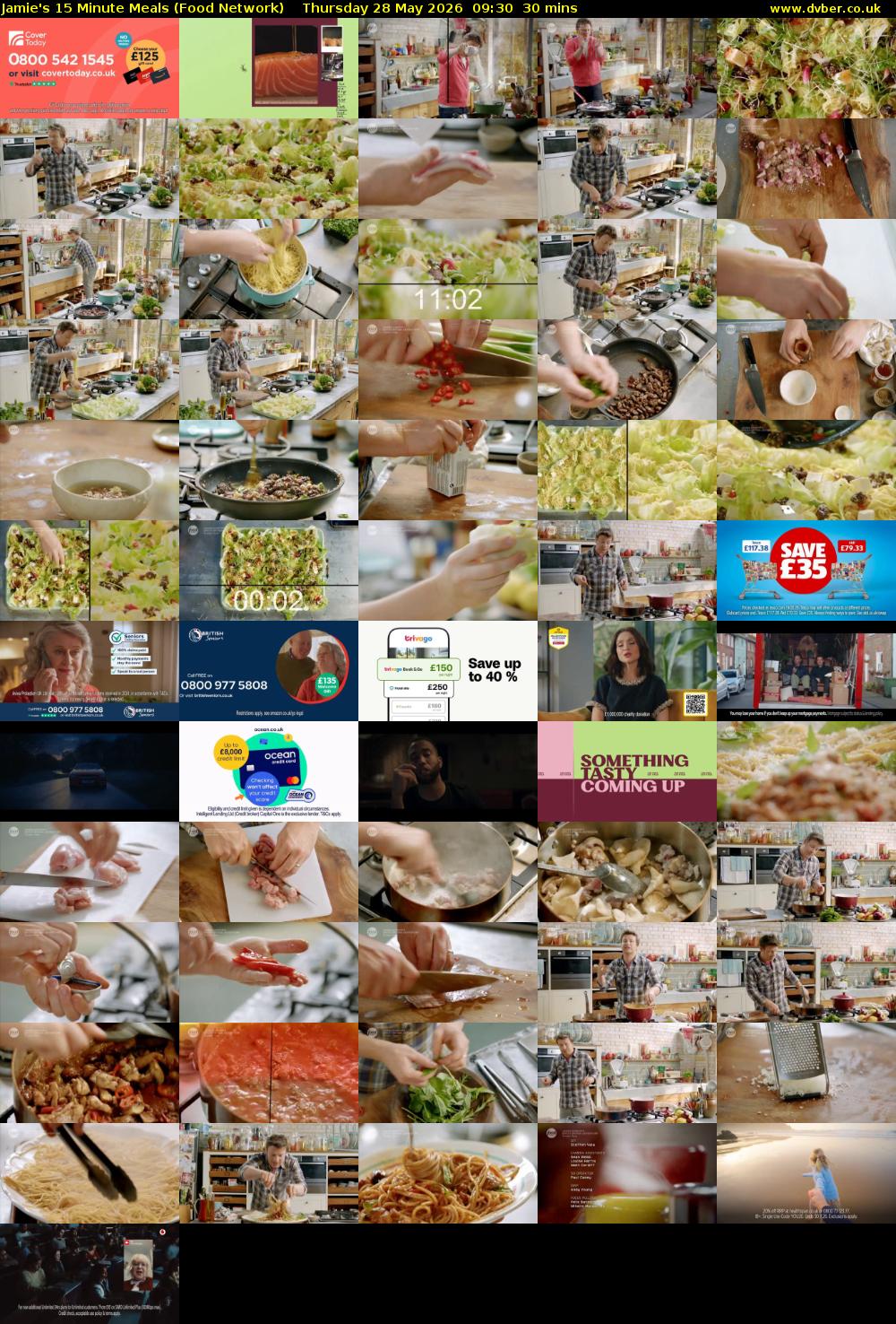 Jamie's 15 Minute Meals (Food Network) Thursday 28 May 2026 09:30 - 10:00