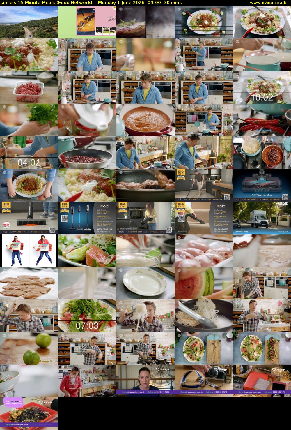 Jamie's 15 Minute Meals (Food Network) Monday 1 June 2026 09:00 - 09:30