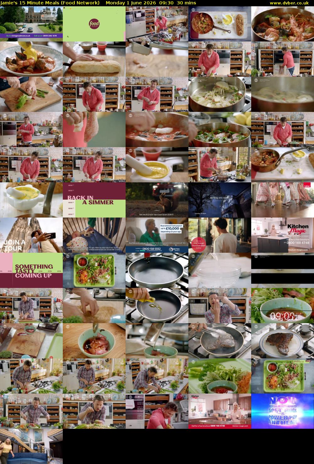 Jamie's 15 Minute Meals (Food Network) Monday 1 June 2026 09:30 - 10:00