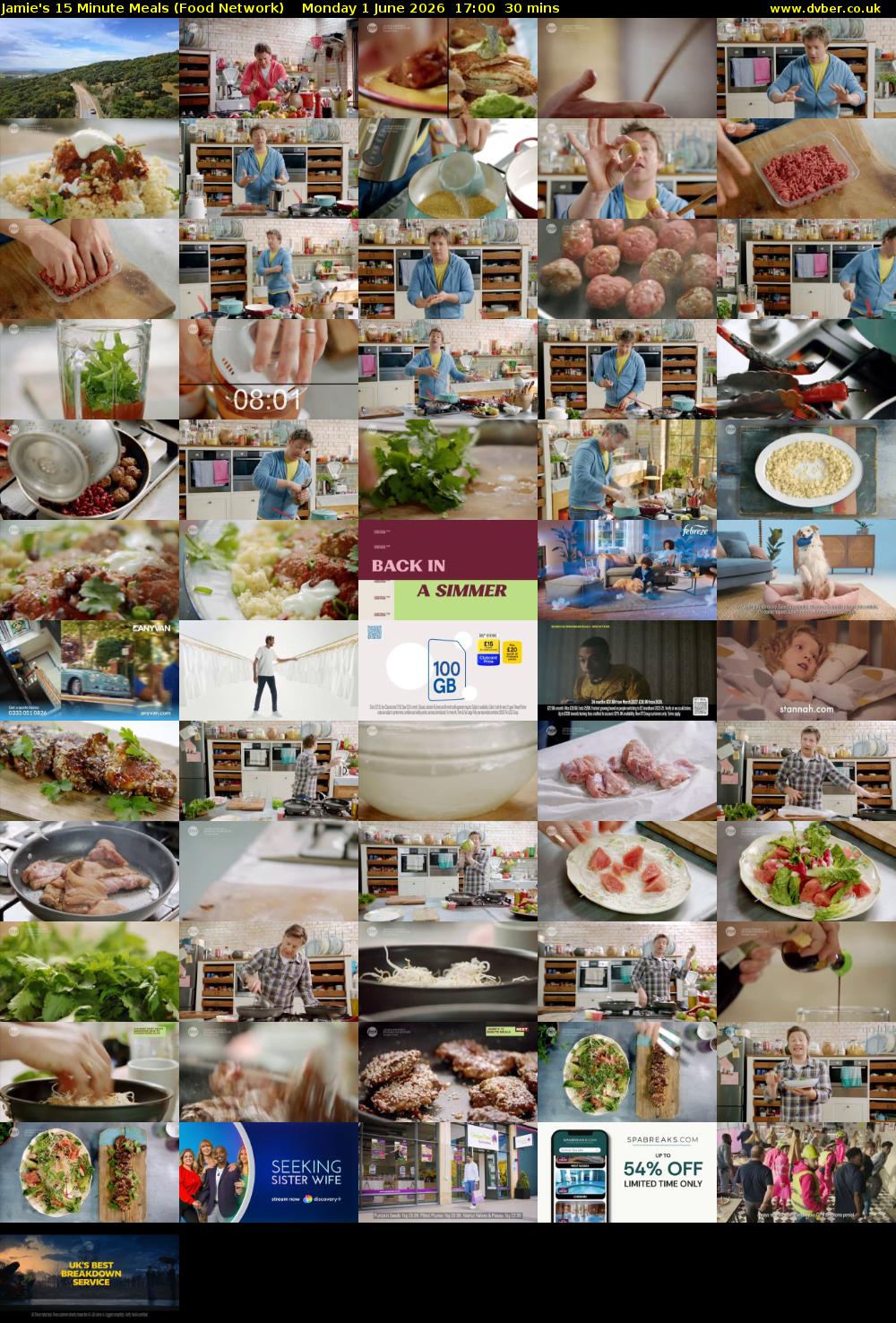 Jamie's 15 Minute Meals (Food Network) Monday 1 June 2026 17:00 - 17:30