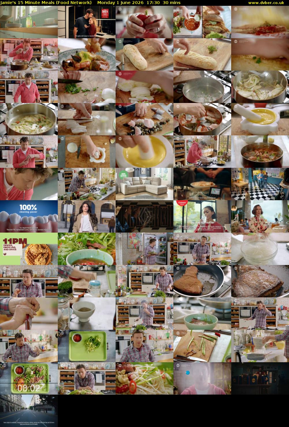 Jamie's 15 Minute Meals (Food Network) Monday 1 June 2026 17:30 - 18:00