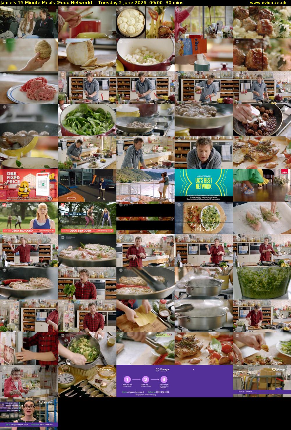 Jamie's 15 Minute Meals (Food Network) Tuesday 2 June 2026 09:00 - 09:30