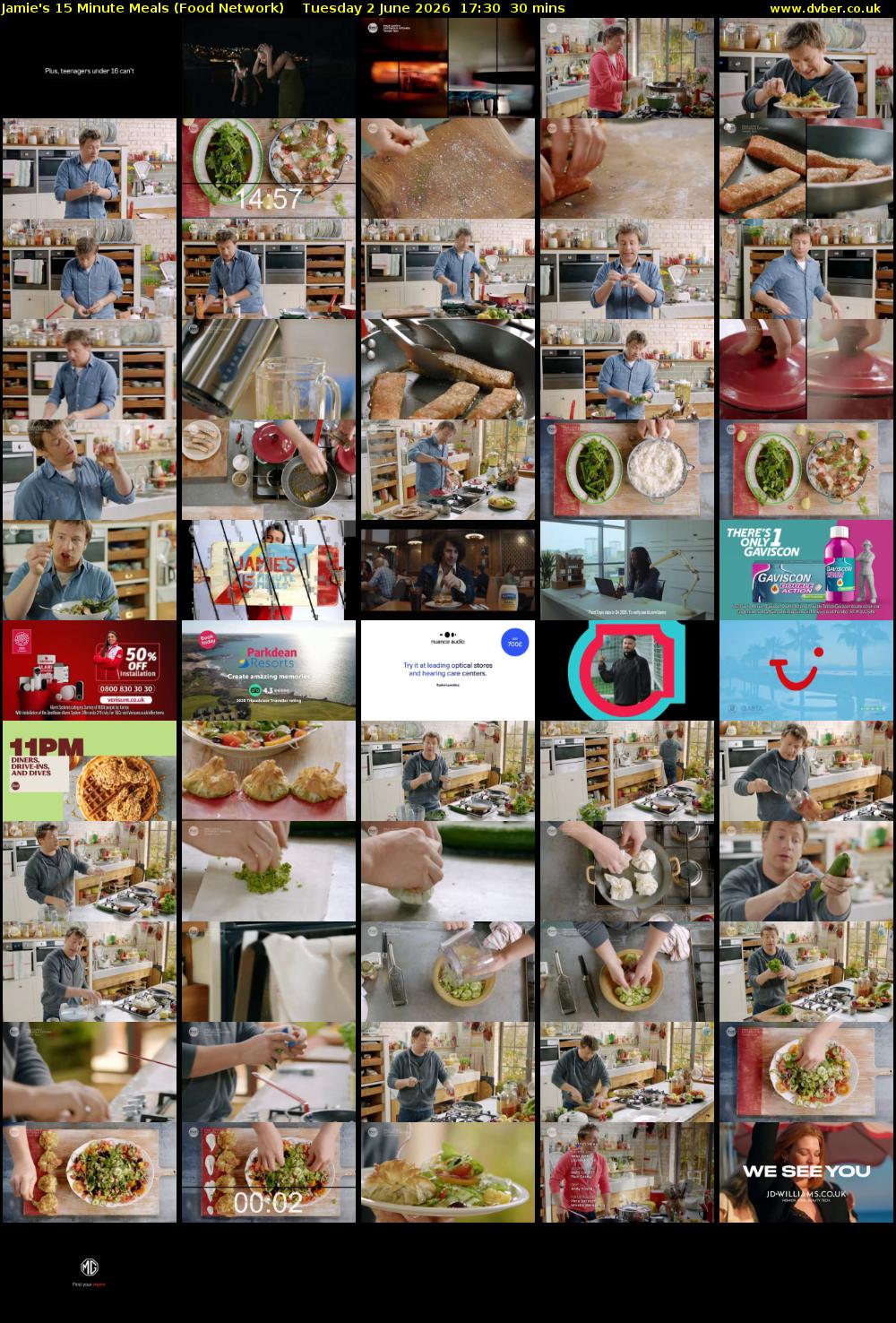 Jamie's 15 Minute Meals (Food Network) Tuesday 2 June 2026 17:30 - 18:00
