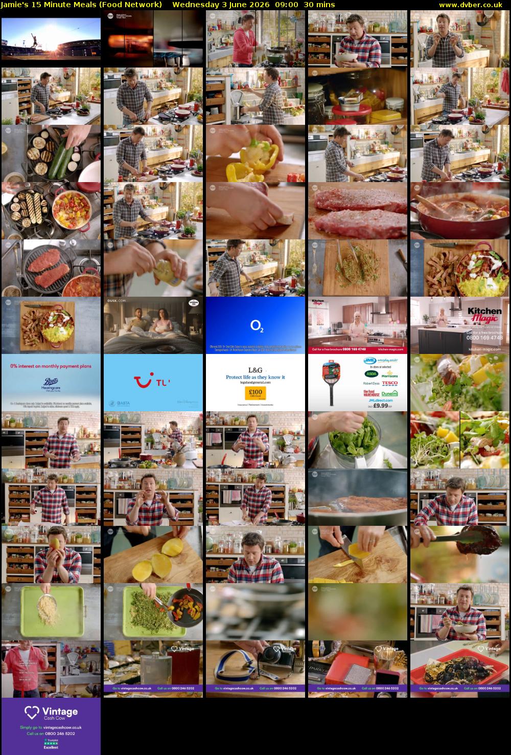 Jamie's 15 Minute Meals (Food Network) Wednesday 3 June 2026 09:00 - 09:30