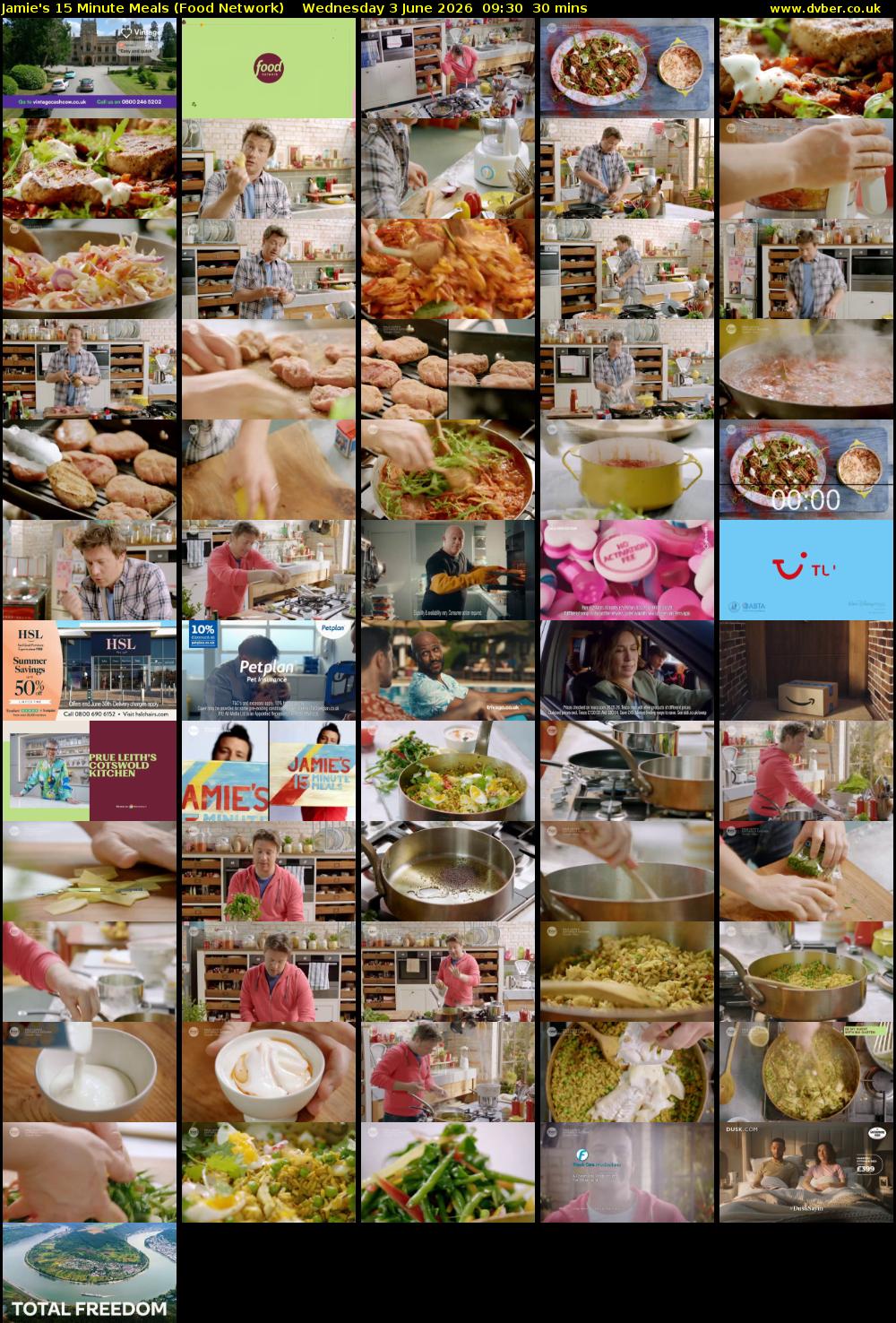 Jamie's 15 Minute Meals (Food Network) Wednesday 3 June 2026 09:30 - 10:00