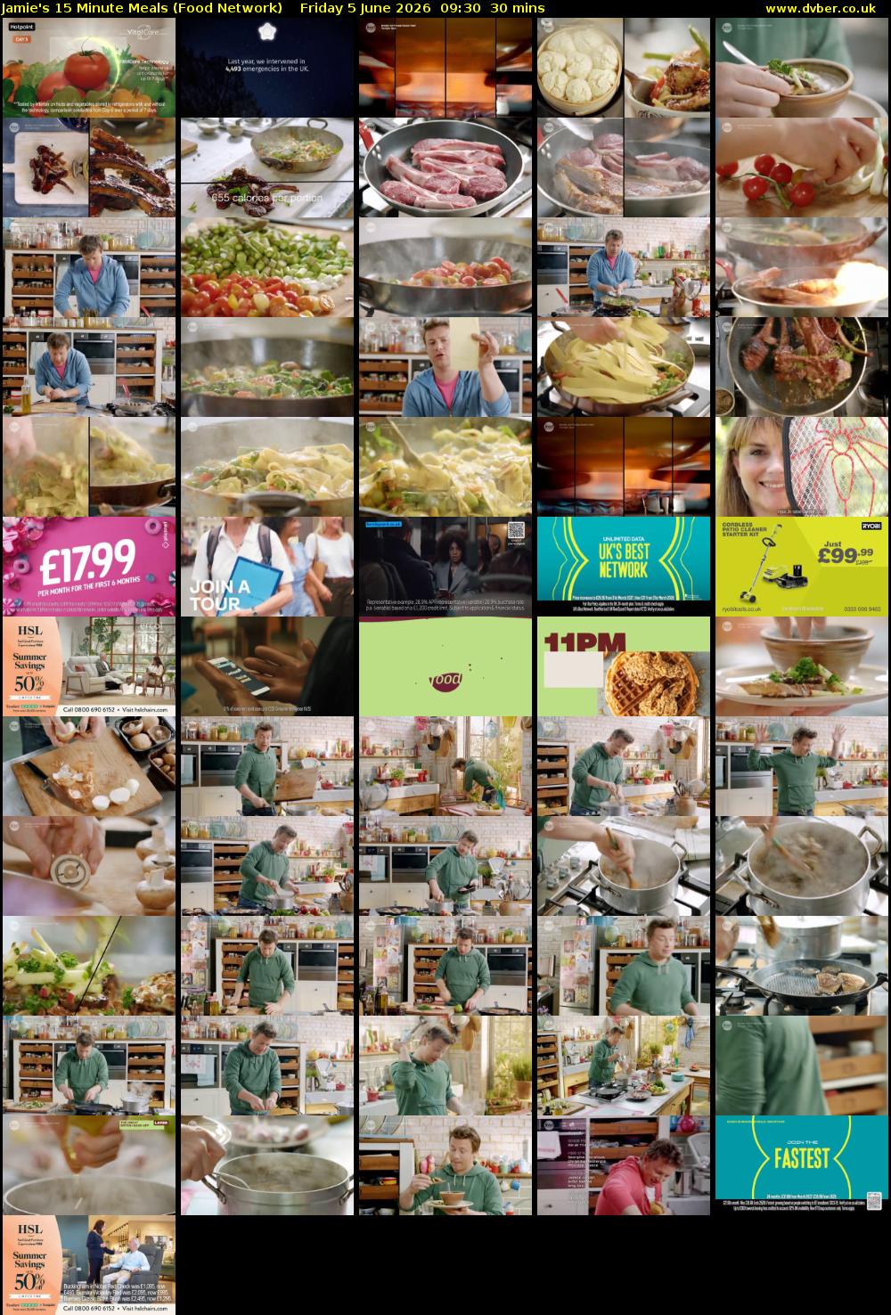 Jamie's 15 Minute Meals (Food Network) Friday 5 June 2026 09:30 - 10:00