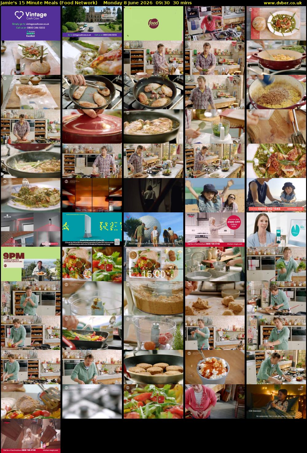 Jamie's 15 Minute Meals (Food Network) Monday 8 June 2026 09:30 - 10:00