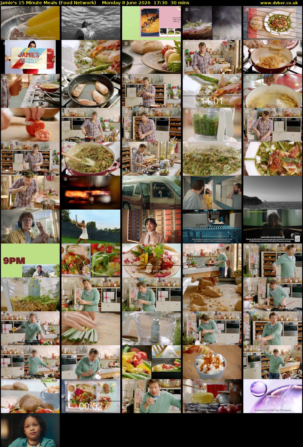 Jamie's 15 Minute Meals (Food Network) Monday 8 June 2026 17:30 - 18:00