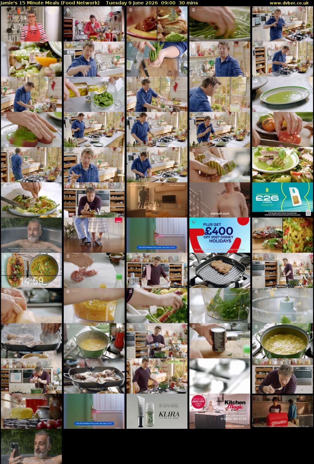 Jamie's 15 Minute Meals (Food Network) Tuesday 9 June 2026 09:00 - 09:30