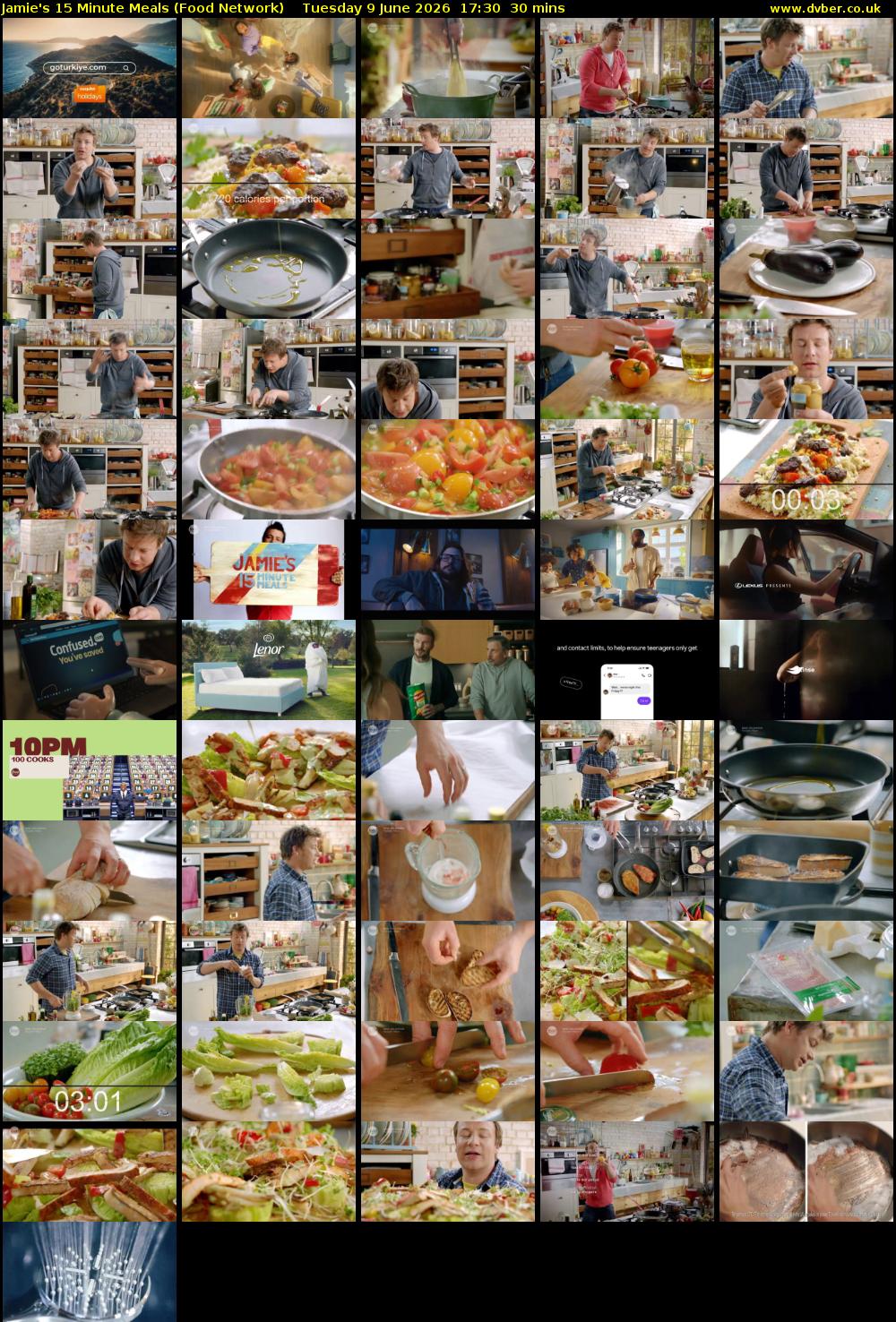 Jamie's 15 Minute Meals (Food Network) Tuesday 9 June 2026 17:30 - 18:00