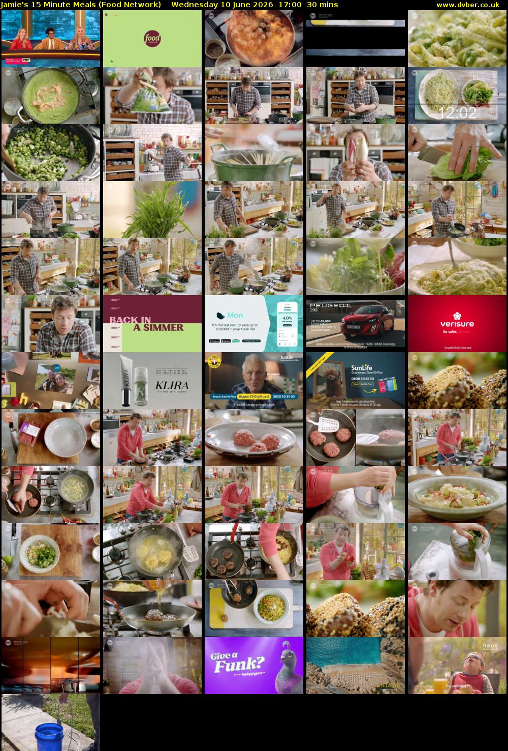 Jamie's 15 Minute Meals (Food Network) Wednesday 10 June 2026 17:00 - 17:30