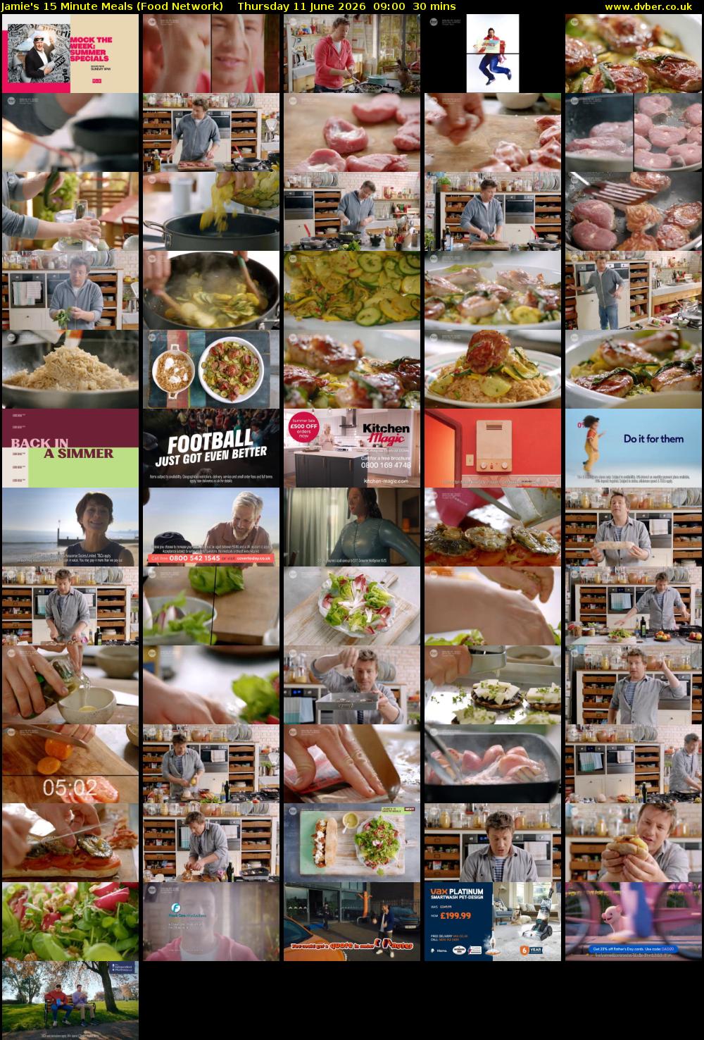 Jamie's 15 Minute Meals (Food Network) Thursday 11 June 2026 09:00 - 09:30