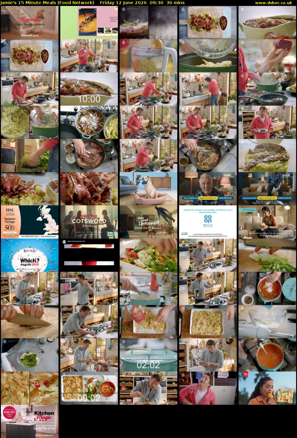 Jamie's 15 Minute Meals (Food Network) Friday 12 June 2026 09:30 - 10:00