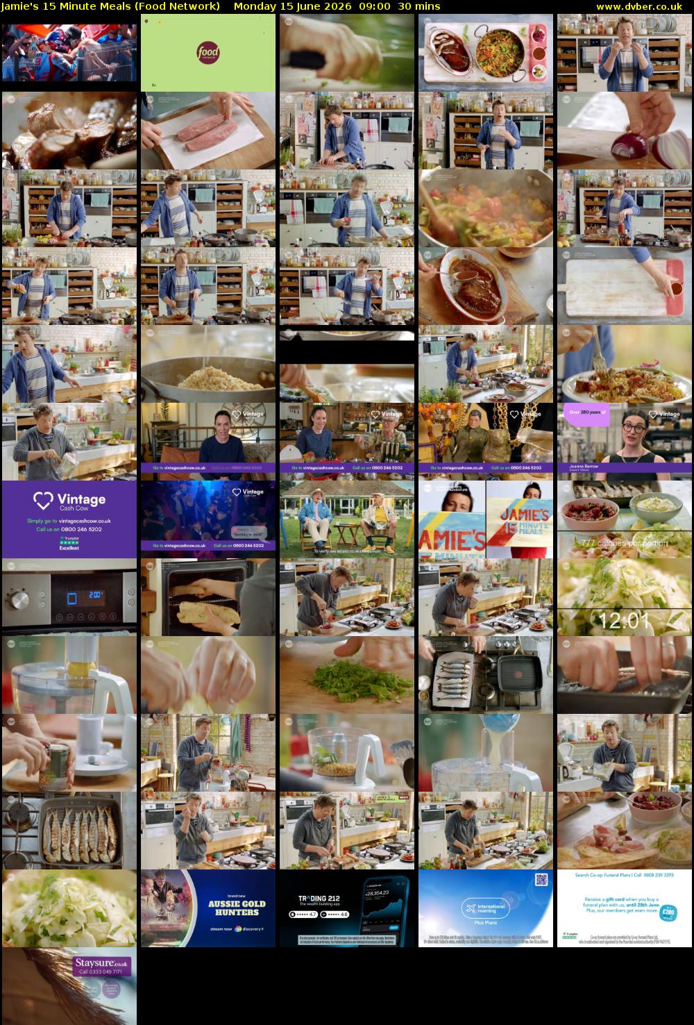 Jamie's 15 Minute Meals (Food Network) Monday 15 June 2026 09:00 - 09:30