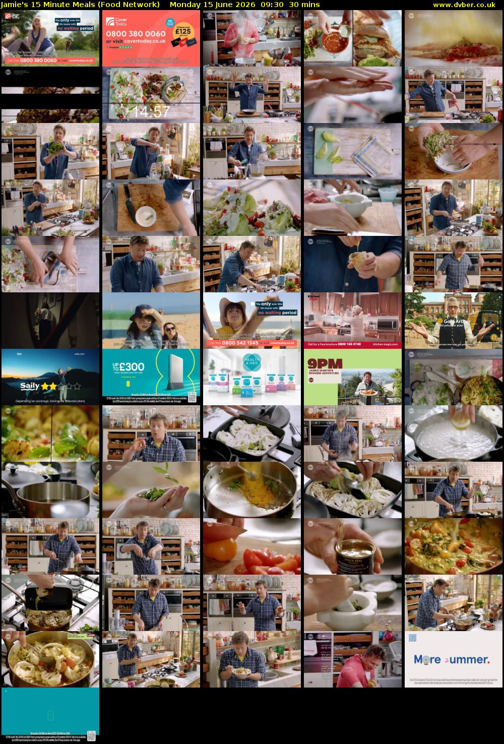 Jamie's 15 Minute Meals (Food Network) Monday 15 June 2026 09:30 - 10:00