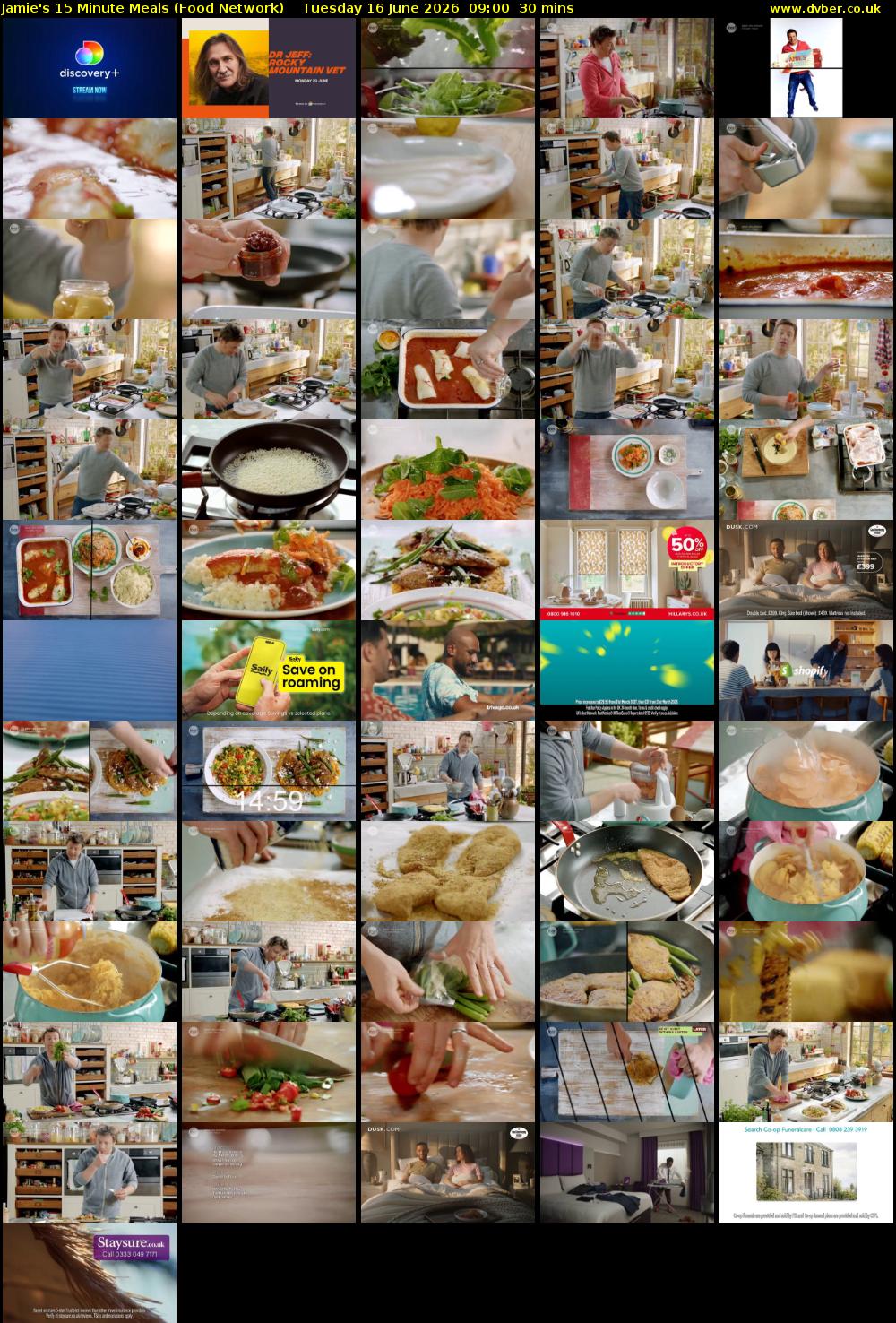 Jamie's 15 Minute Meals (Food Network) Tuesday 16 June 2026 09:00 - 09:30