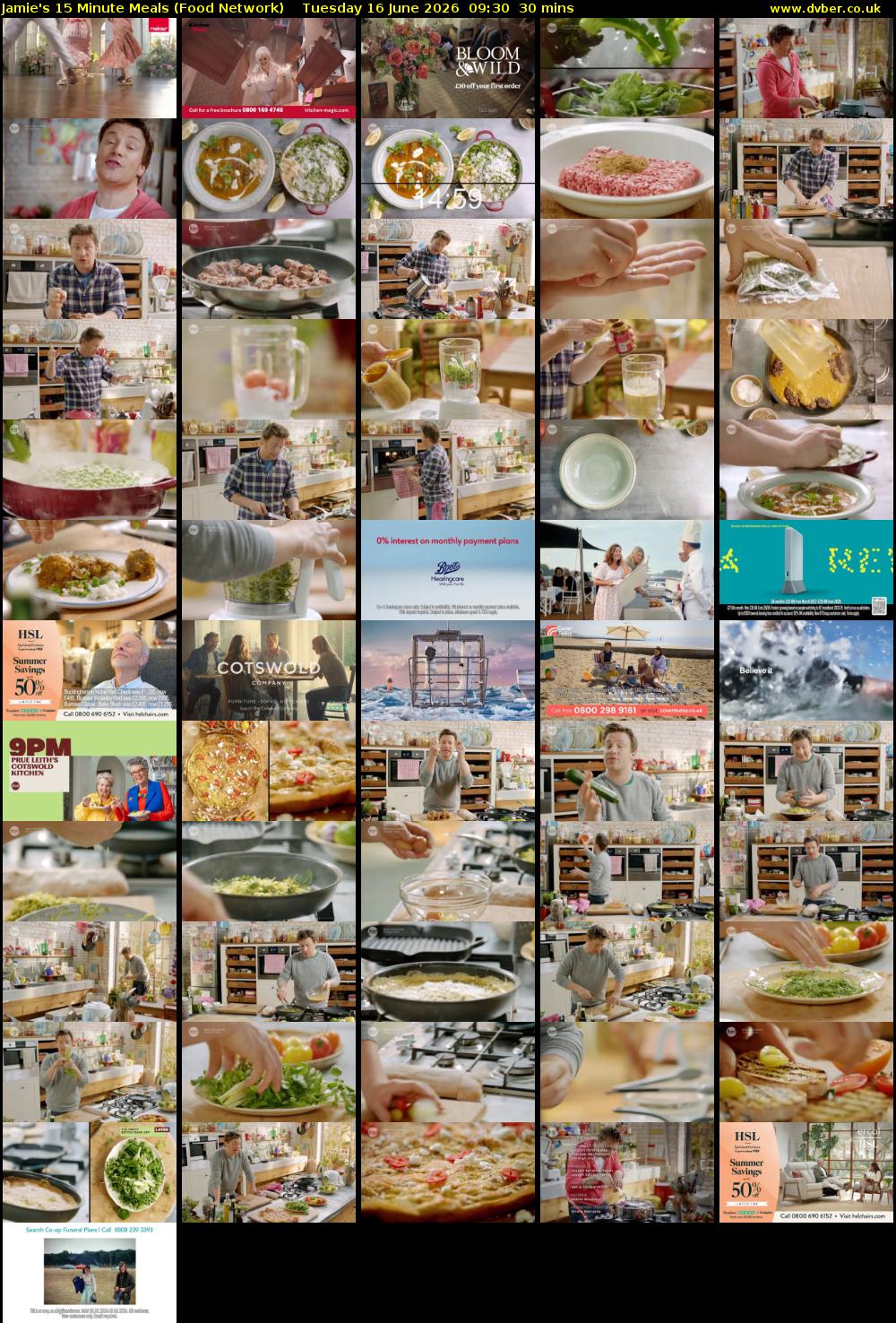 Jamie's 15 Minute Meals (Food Network) Tuesday 16 June 2026 09:30 - 10:00