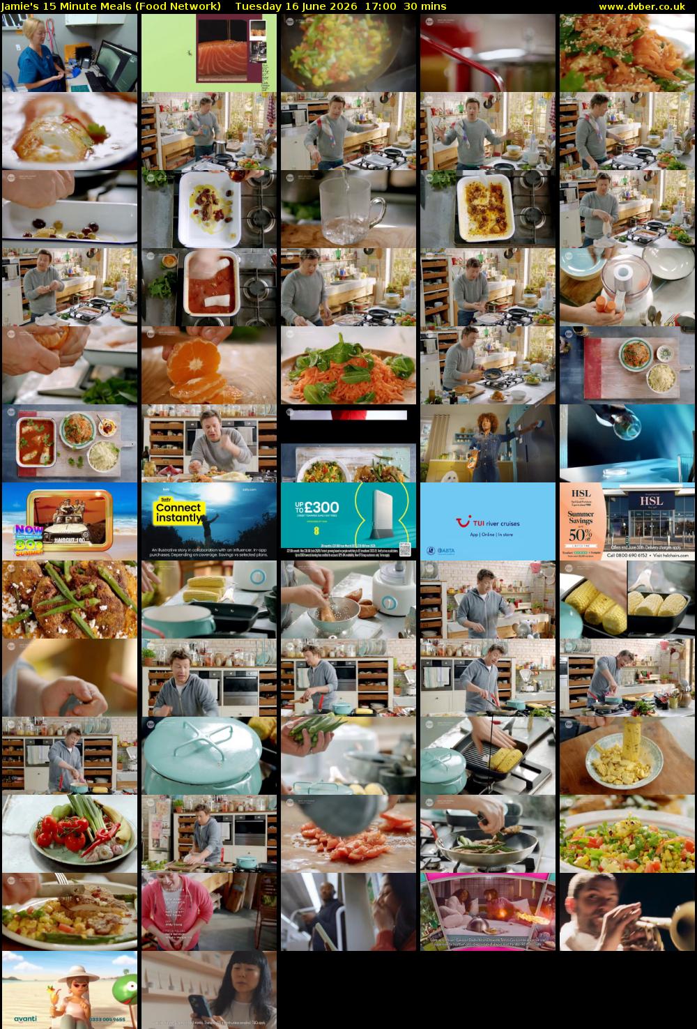 Jamie's 15 Minute Meals (Food Network) Tuesday 16 June 2026 17:00 - 17:30