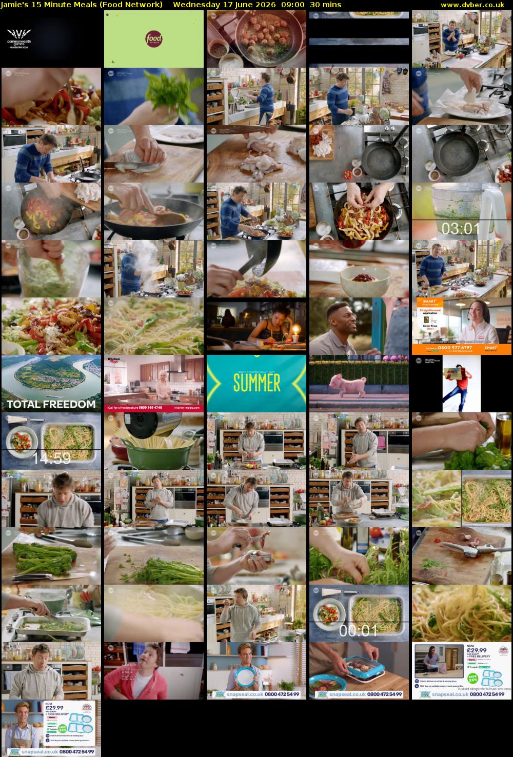 Jamie's 15 Minute Meals (Food Network) Wednesday 17 June 2026 09:00 - 09:30