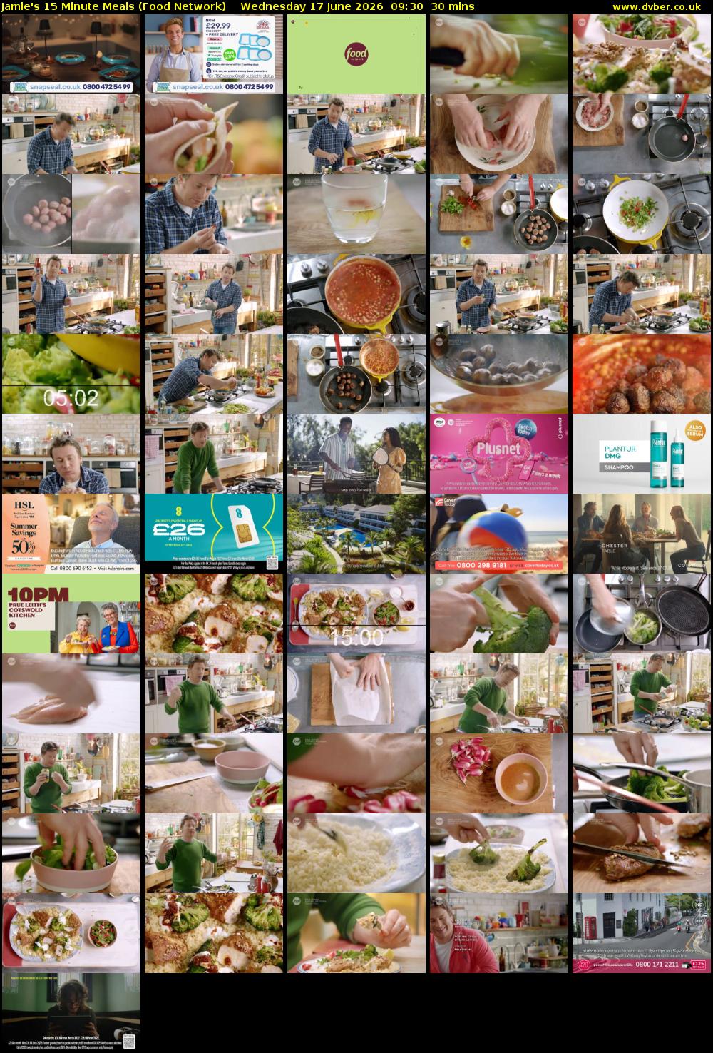 Jamie's 15 Minute Meals (Food Network) Wednesday 17 June 2026 09:30 - 10:00