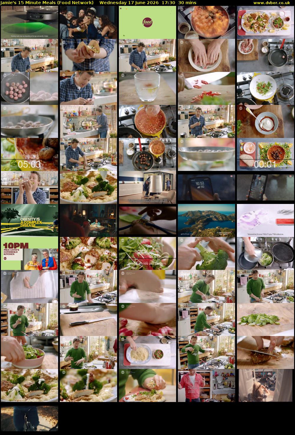 Jamie's 15 Minute Meals (Food Network) Wednesday 17 June 2026 17:30 - 18:00