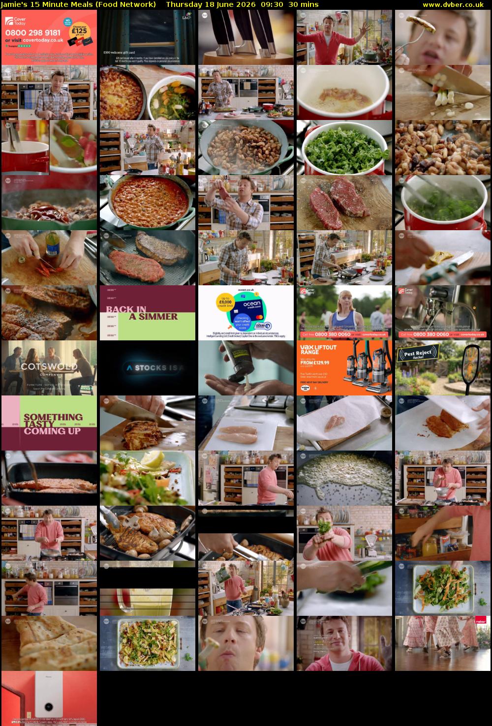Jamie's 15 Minute Meals (Food Network) Thursday 18 June 2026 09:30 - 10:00