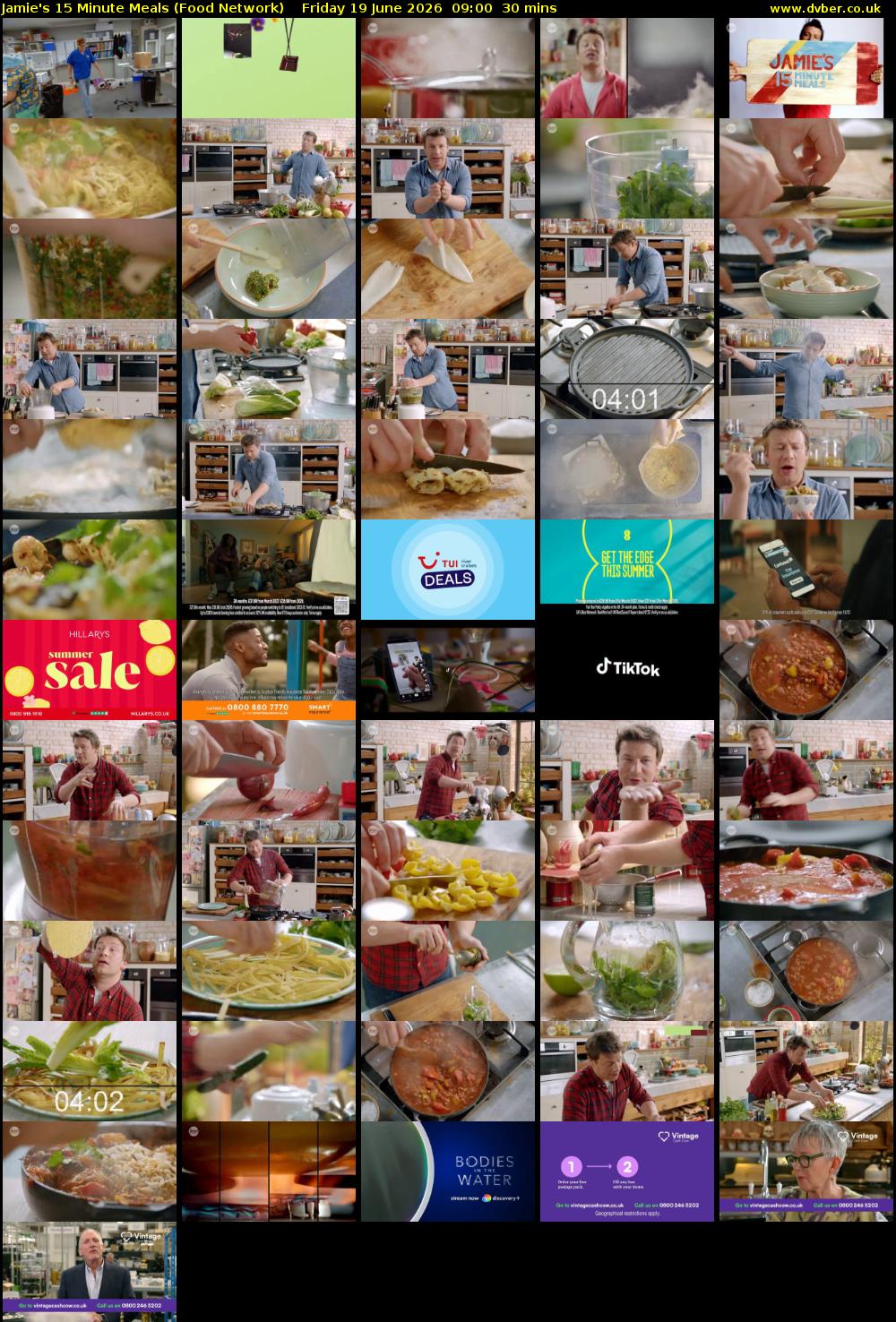 Jamie's 15 Minute Meals (Food Network) Friday 19 June 2026 09:00 - 09:30