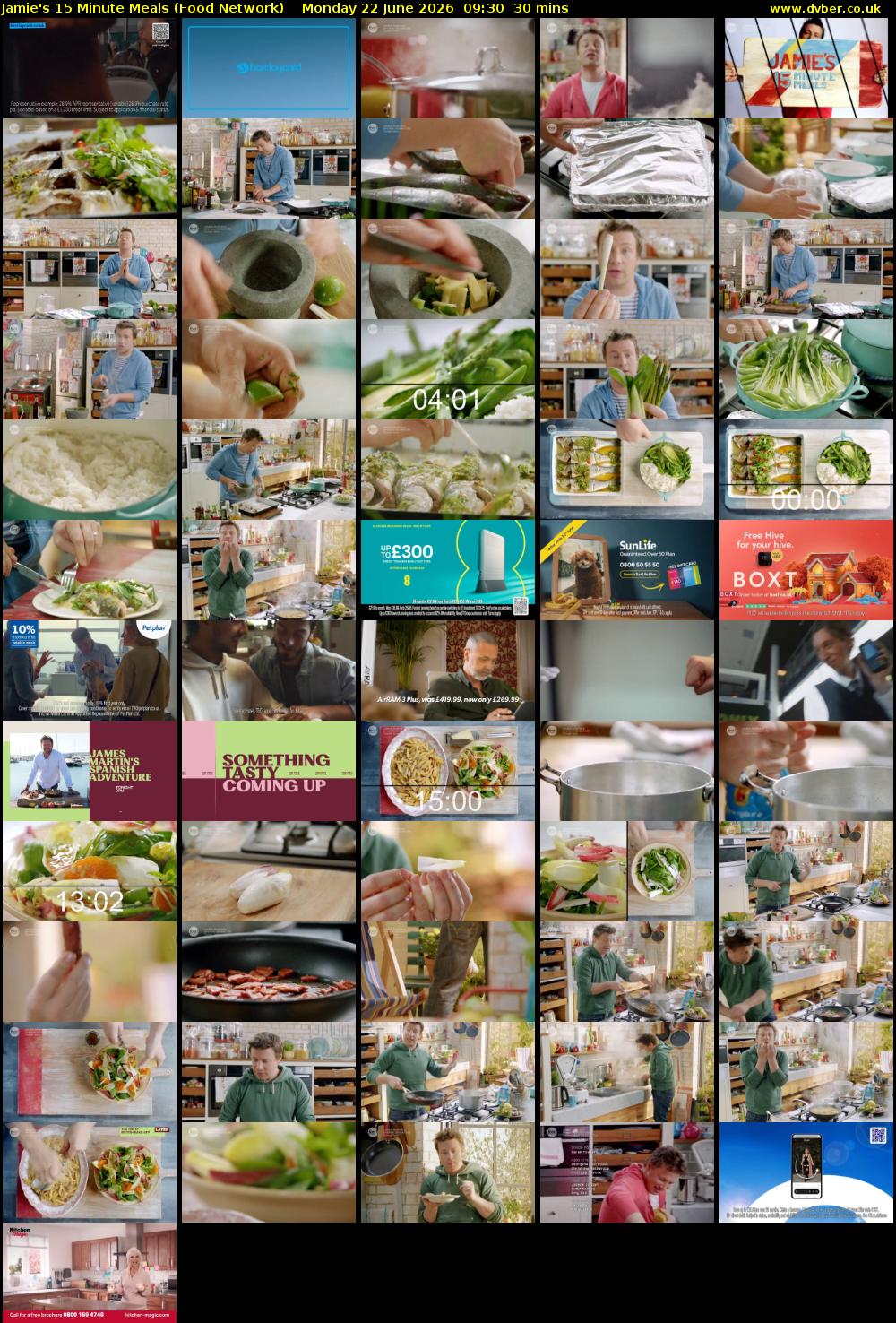 Jamie's 15 Minute Meals (Food Network) Monday 22 June 2026 09:30 - 10:00