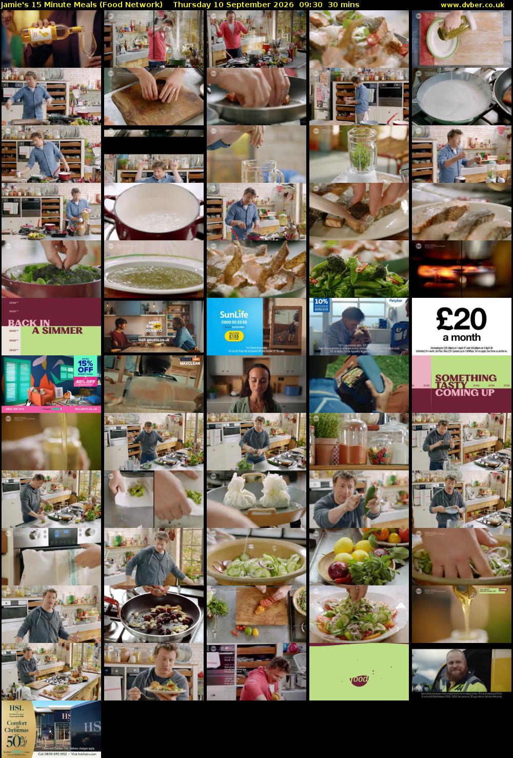 Jamie's 15 Minute Meals (Food Network) Thursday 10 September 2026 09:30 - 10:00