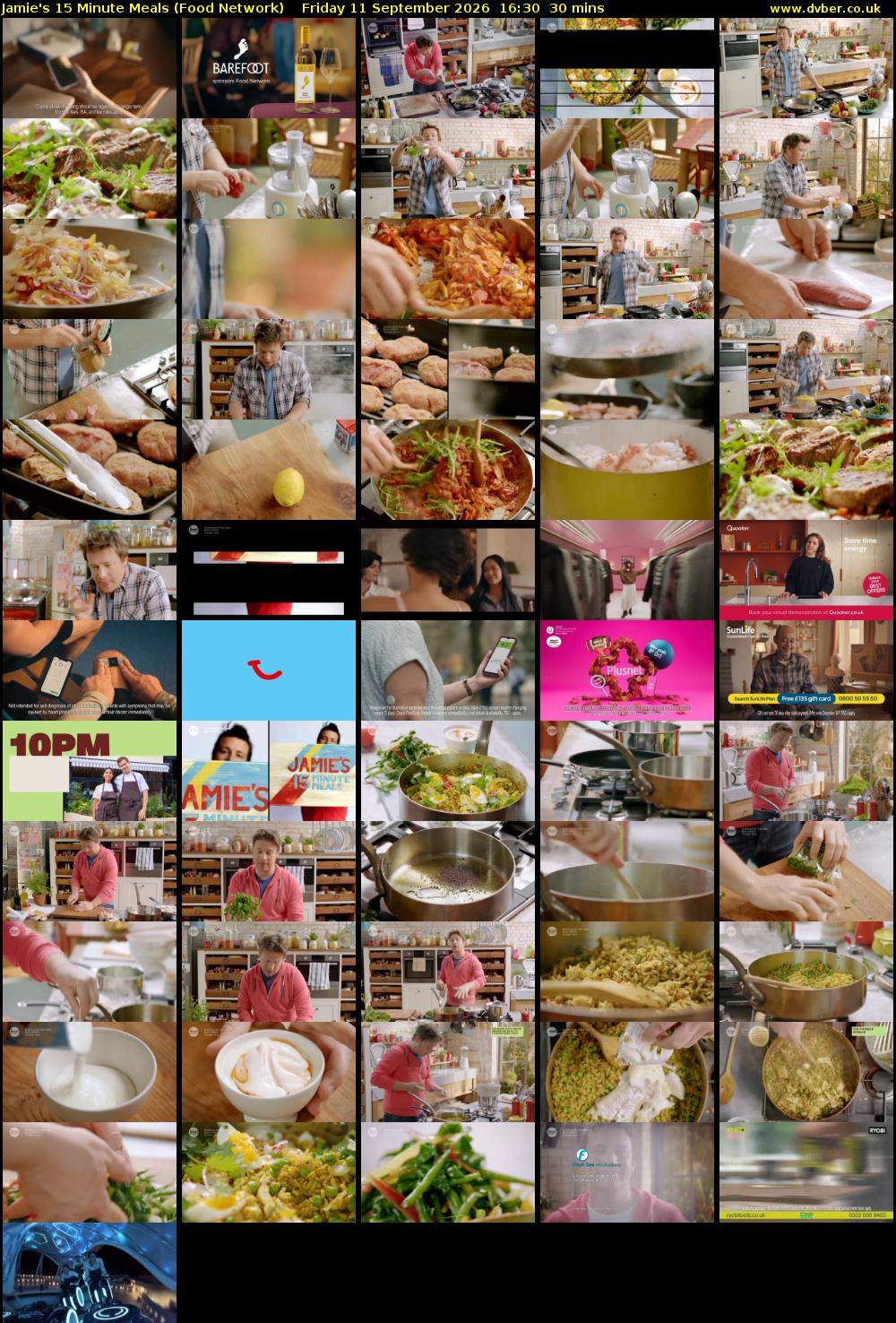 Jamie's 15 Minute Meals (Food Network) Friday 11 September 2026 16:30 - 17:00
