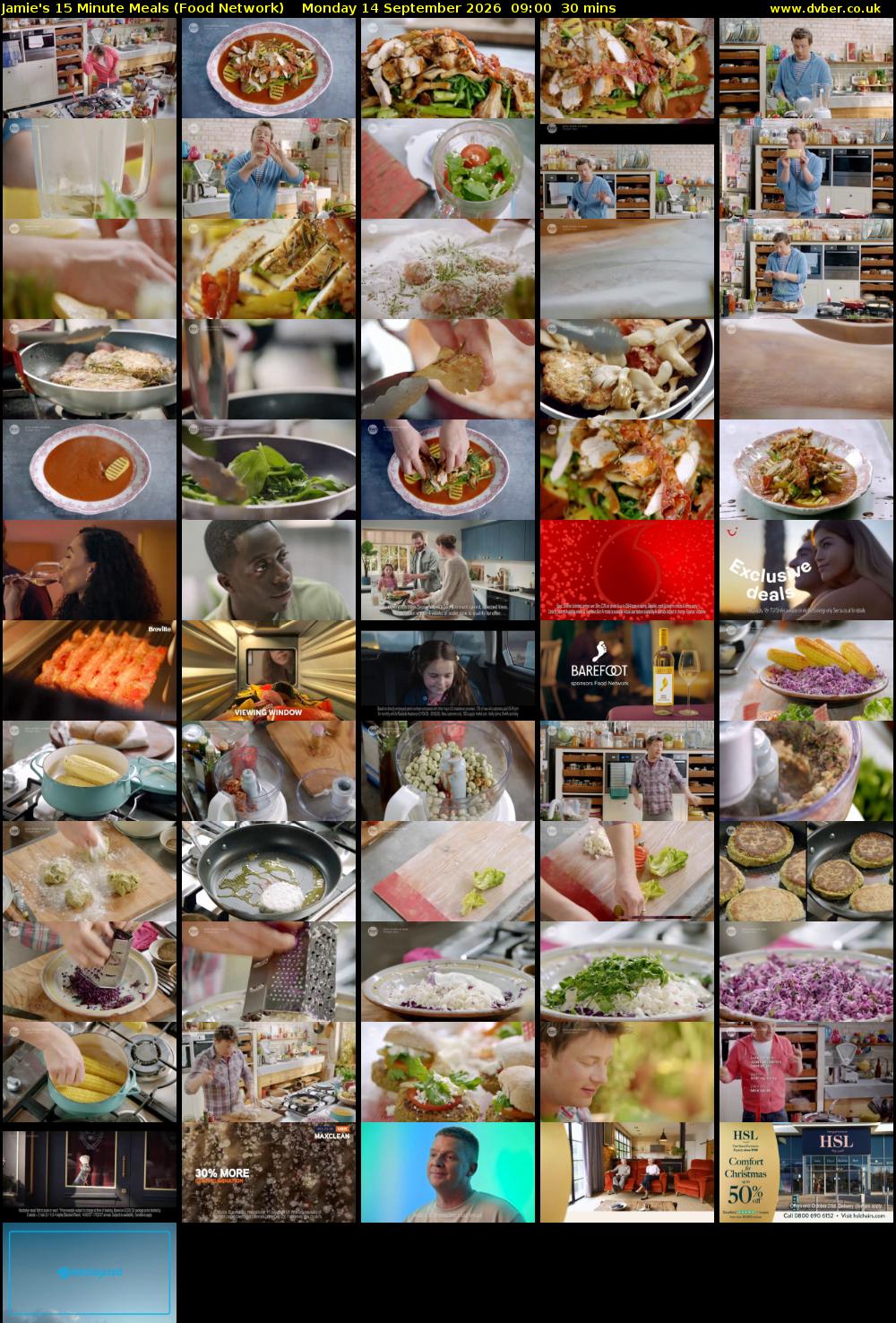 Jamie's 15 Minute Meals (Food Network) Monday 14 September 2026 09:00 - 09:30