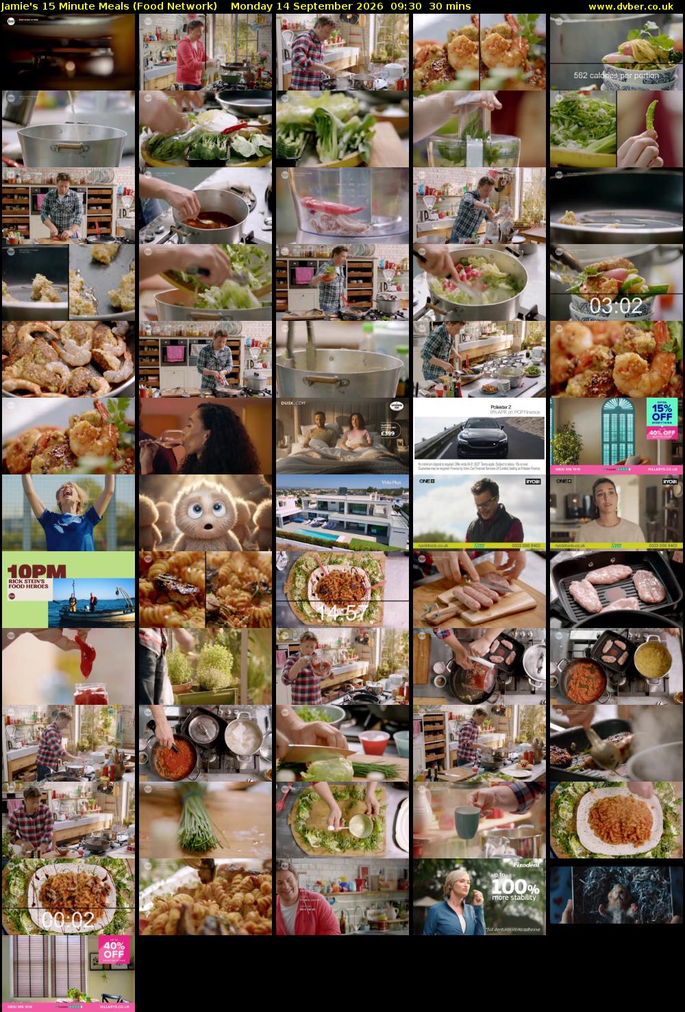 Jamie's 15 Minute Meals (Food Network) Monday 14 September 2026 09:30 - 10:00