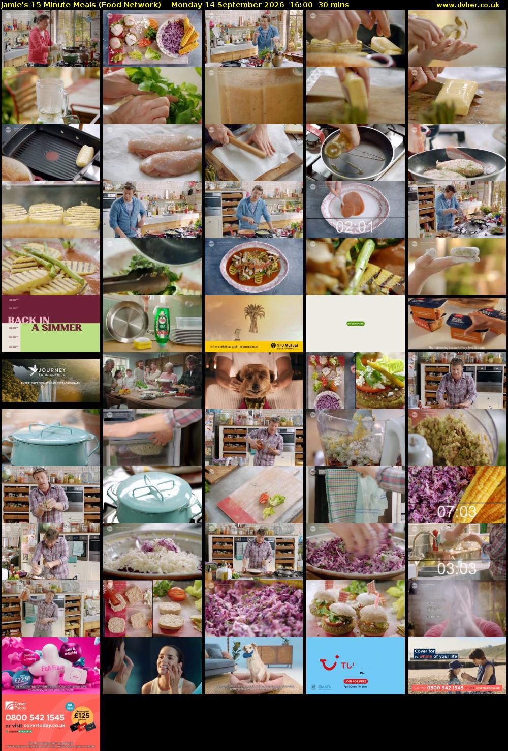 Jamie's 15 Minute Meals (Food Network) Monday 14 September 2026 16:00 - 16:30