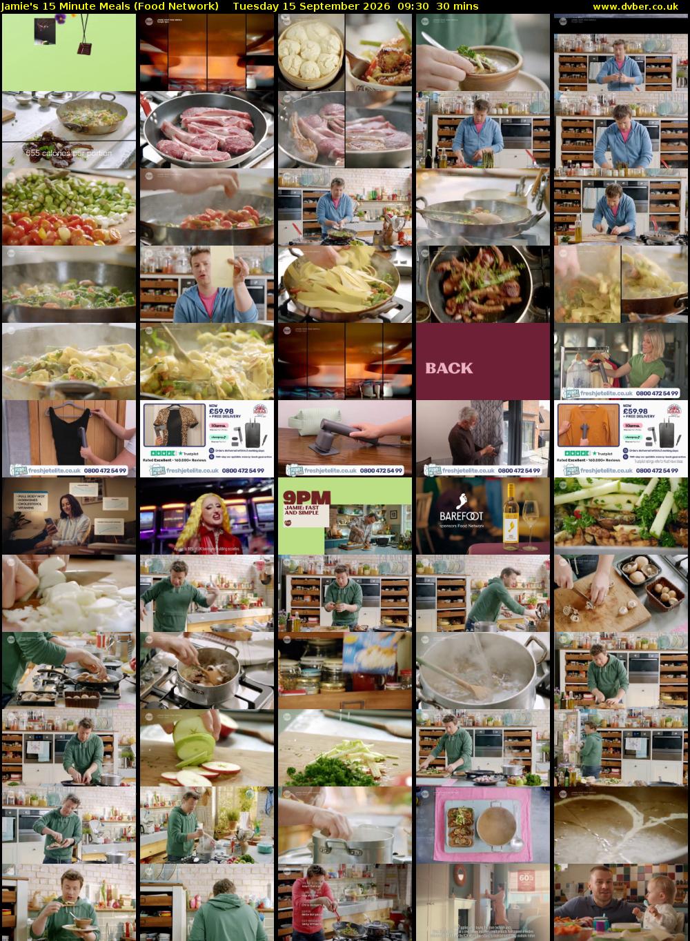 Jamie's 15 Minute Meals (Food Network) Tuesday 15 September 2026 09:30 - 10:00