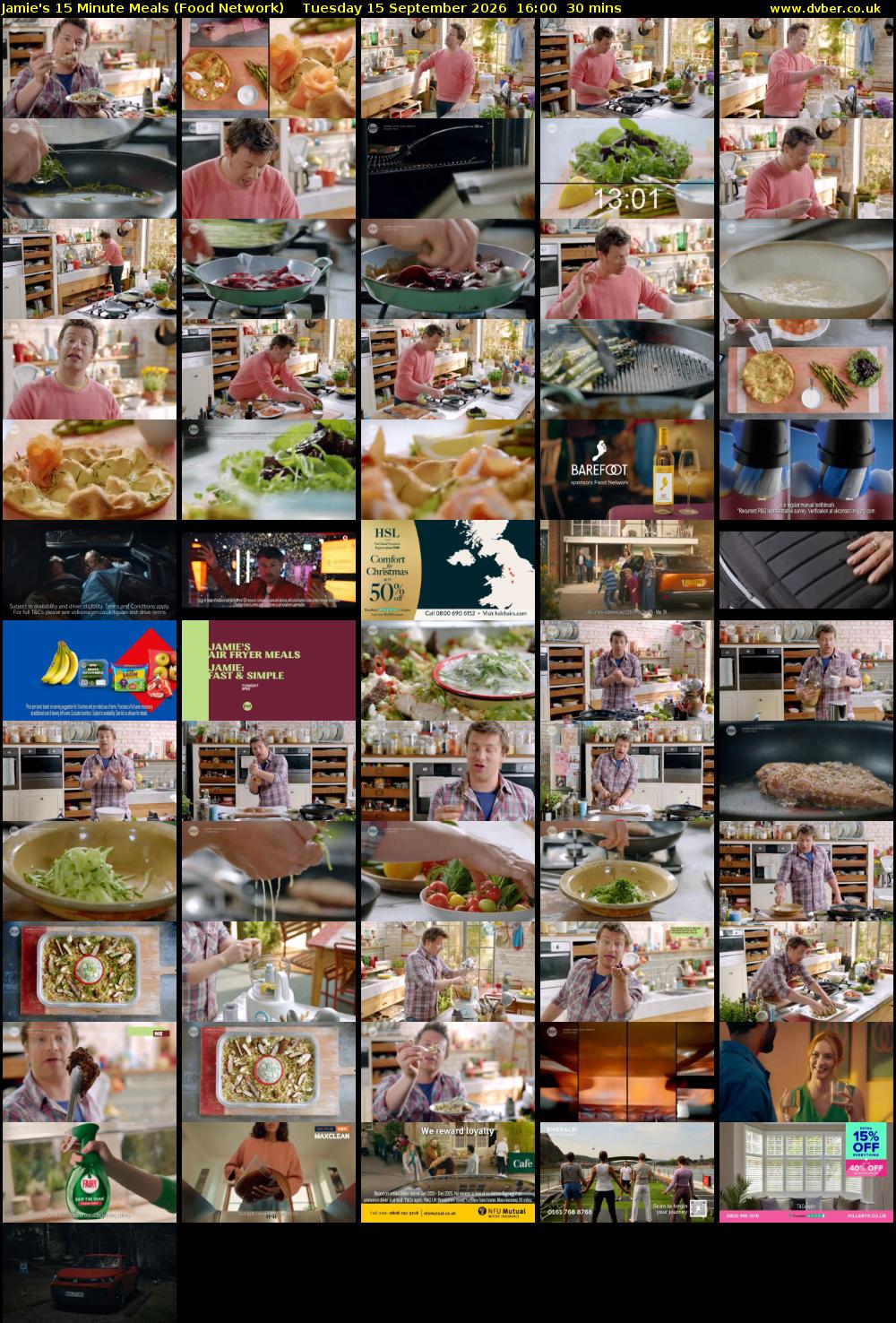 Jamie's 15 Minute Meals (Food Network) Tuesday 15 September 2026 16:00 - 16:30