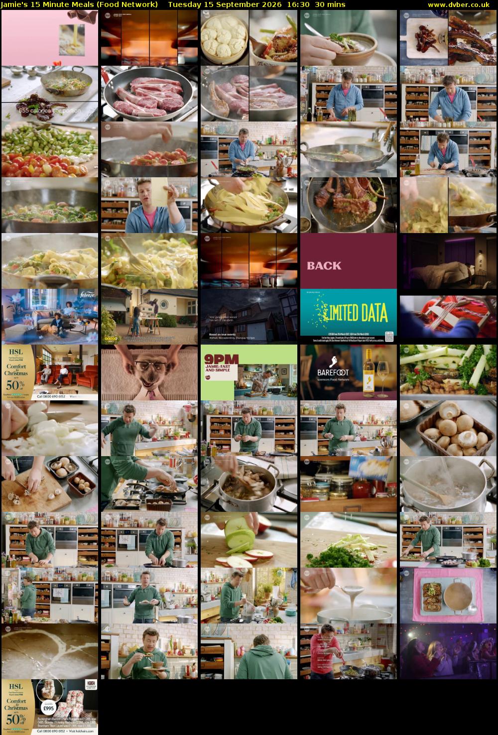 Jamie's 15 Minute Meals (Food Network) Tuesday 15 September 2026 16:30 - 17:00
