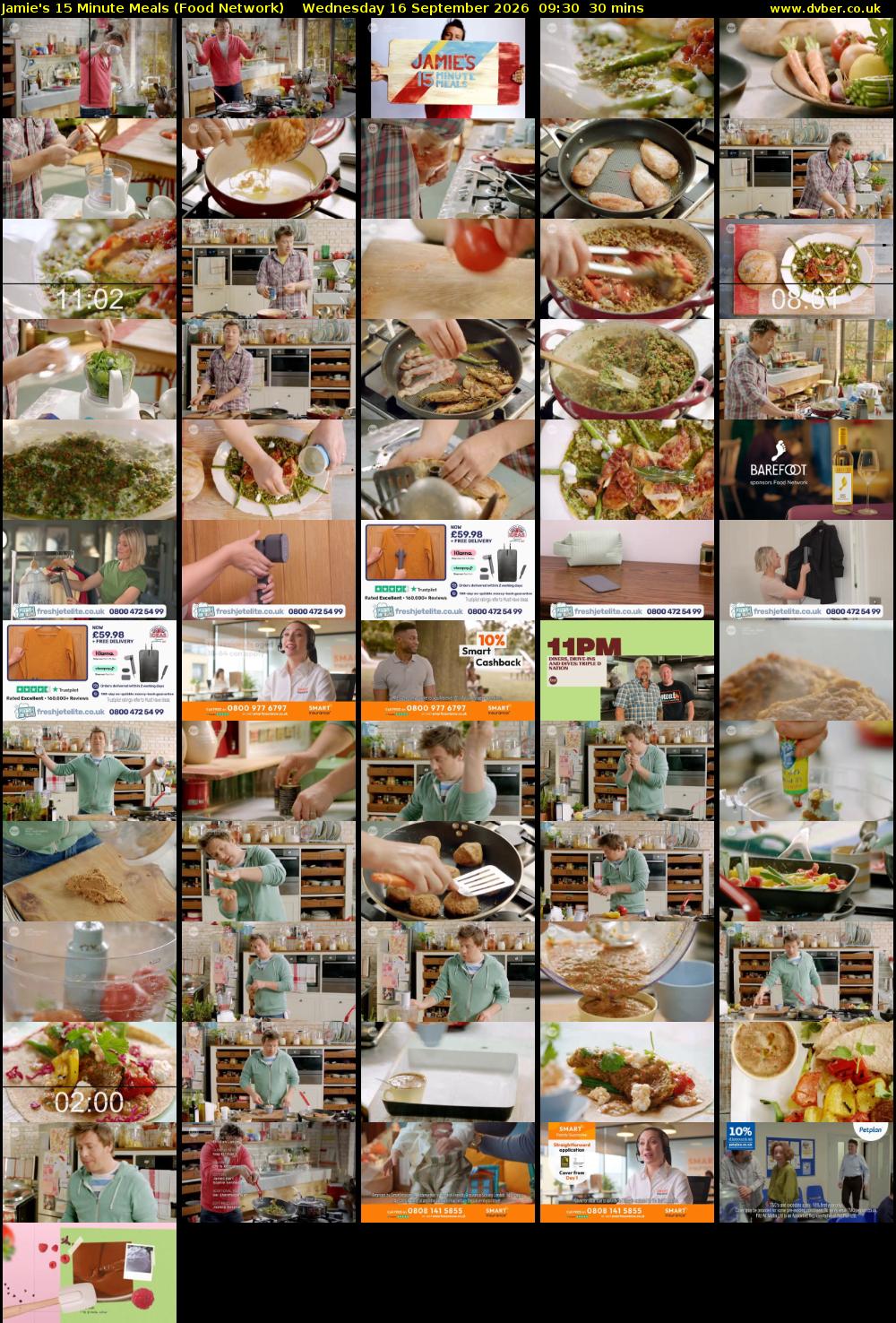 Jamie's 15 Minute Meals (Food Network) Wednesday 16 September 2026 09:30 - 10:00