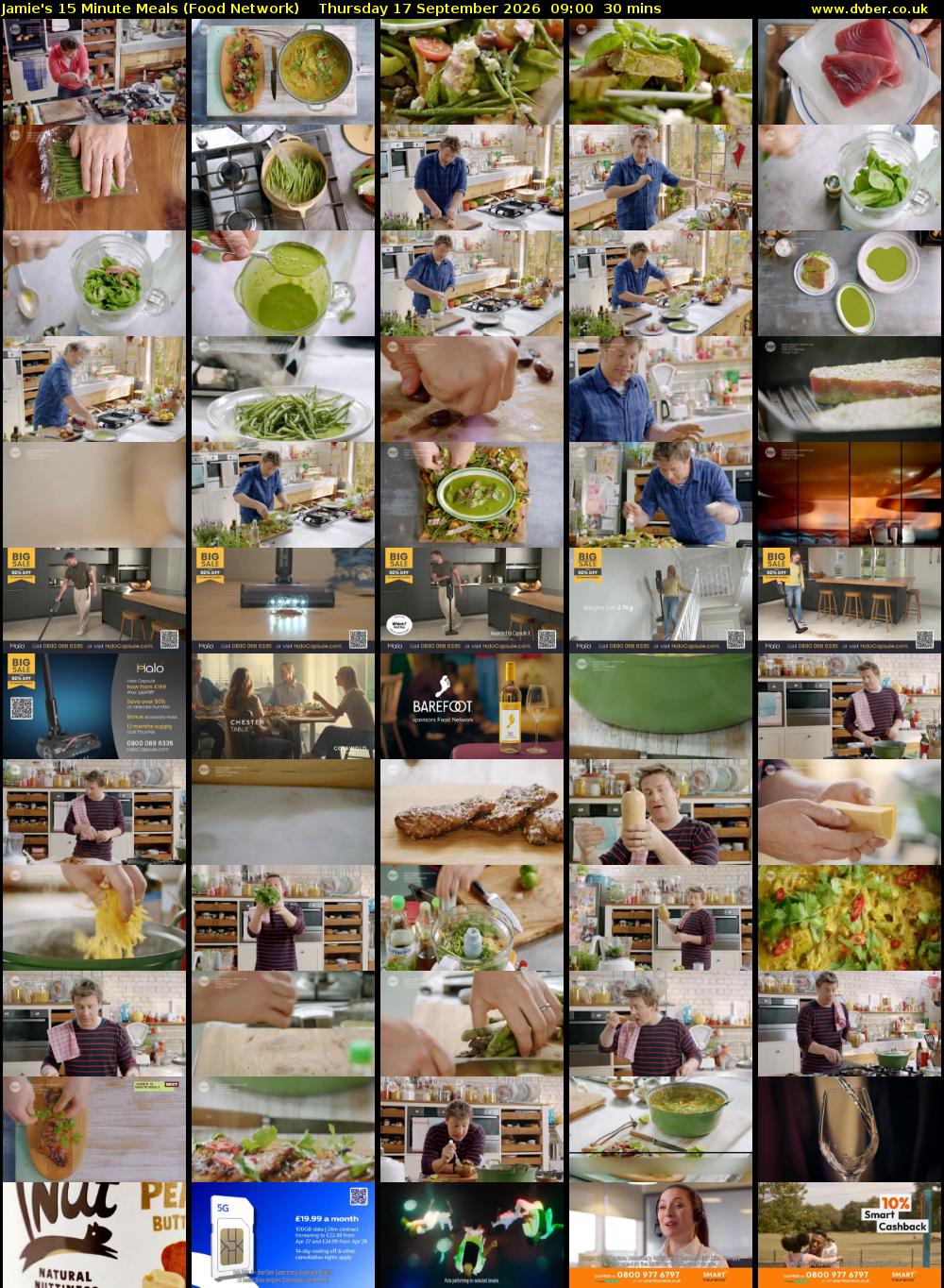 Jamie's 15 Minute Meals (Food Network) Thursday 17 September 2026 09:00 - 09:30