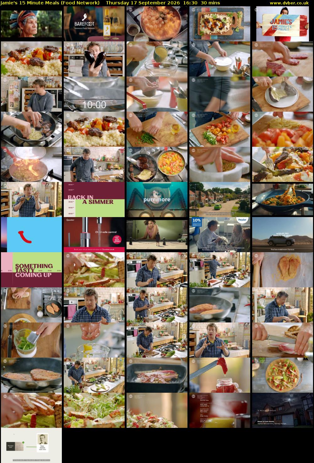 Jamie's 15 Minute Meals (Food Network) Thursday 17 September 2026 16:30 - 17:00