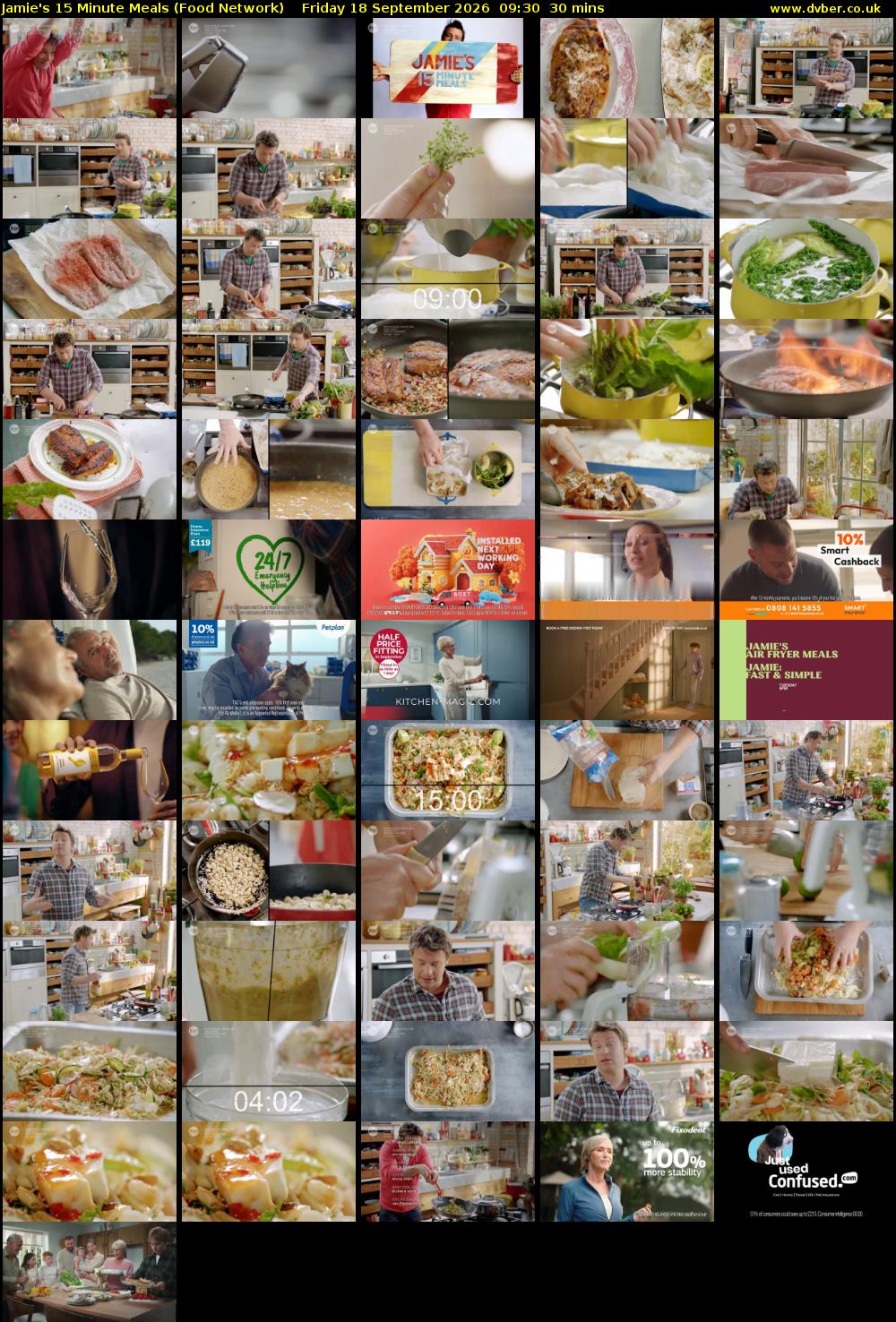 Jamie's 15 Minute Meals (Food Network) Friday 18 September 2026 09:30 - 10:00