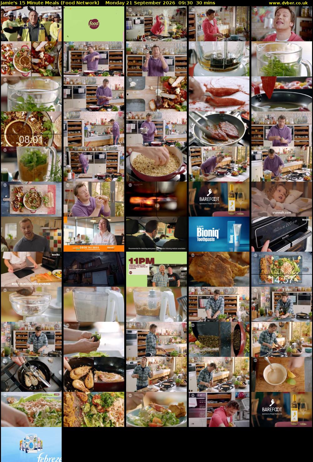 Jamie's 15 Minute Meals (Food Network) Monday 21 September 2026 09:30 - 10:00