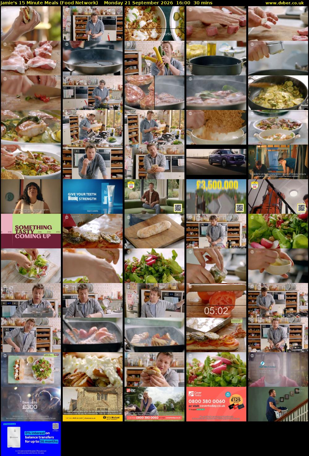 Jamie's 15 Minute Meals (Food Network) Monday 21 September 2026 16:00 - 16:30