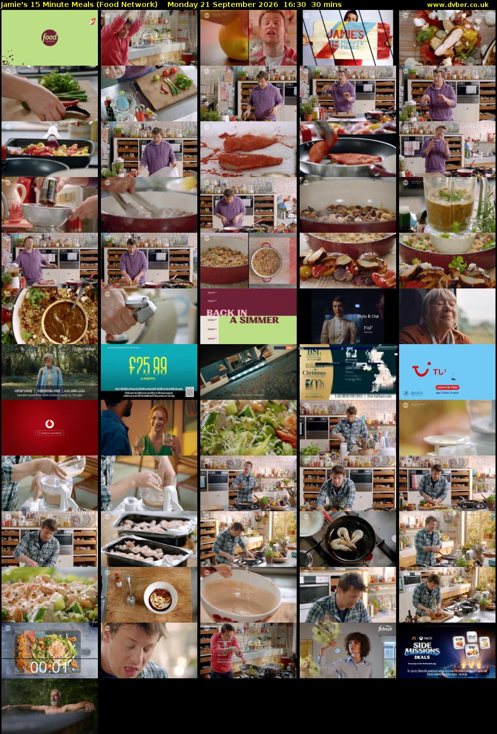 Jamie's 15 Minute Meals (Food Network) Monday 21 September 2026 16:30 - 17:00