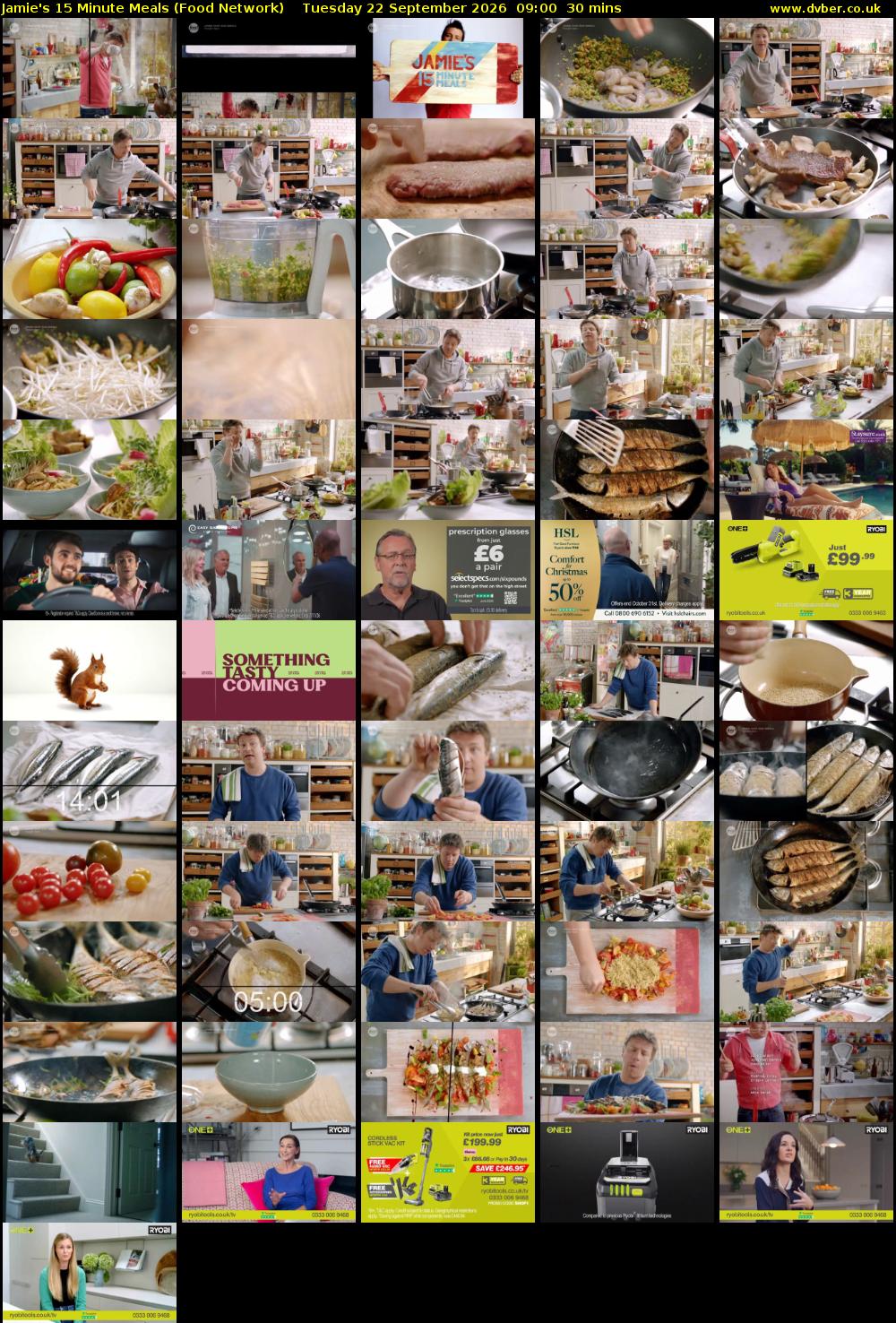 Jamie's 15 Minute Meals (Food Network) Tuesday 22 September 2026 09:00 - 09:30