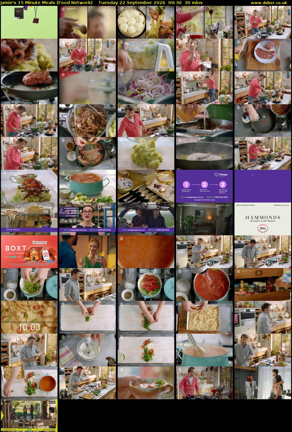 Jamie's 15 Minute Meals (Food Network) Tuesday 22 September 2026 09:30 - 10:00