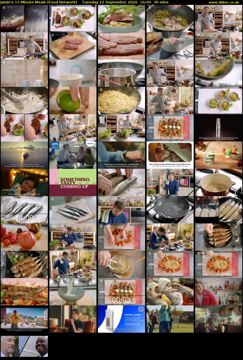 Jamie's 15 Minute Meals (Food Network) Tuesday 22 September 2026 16:00 - 16:30