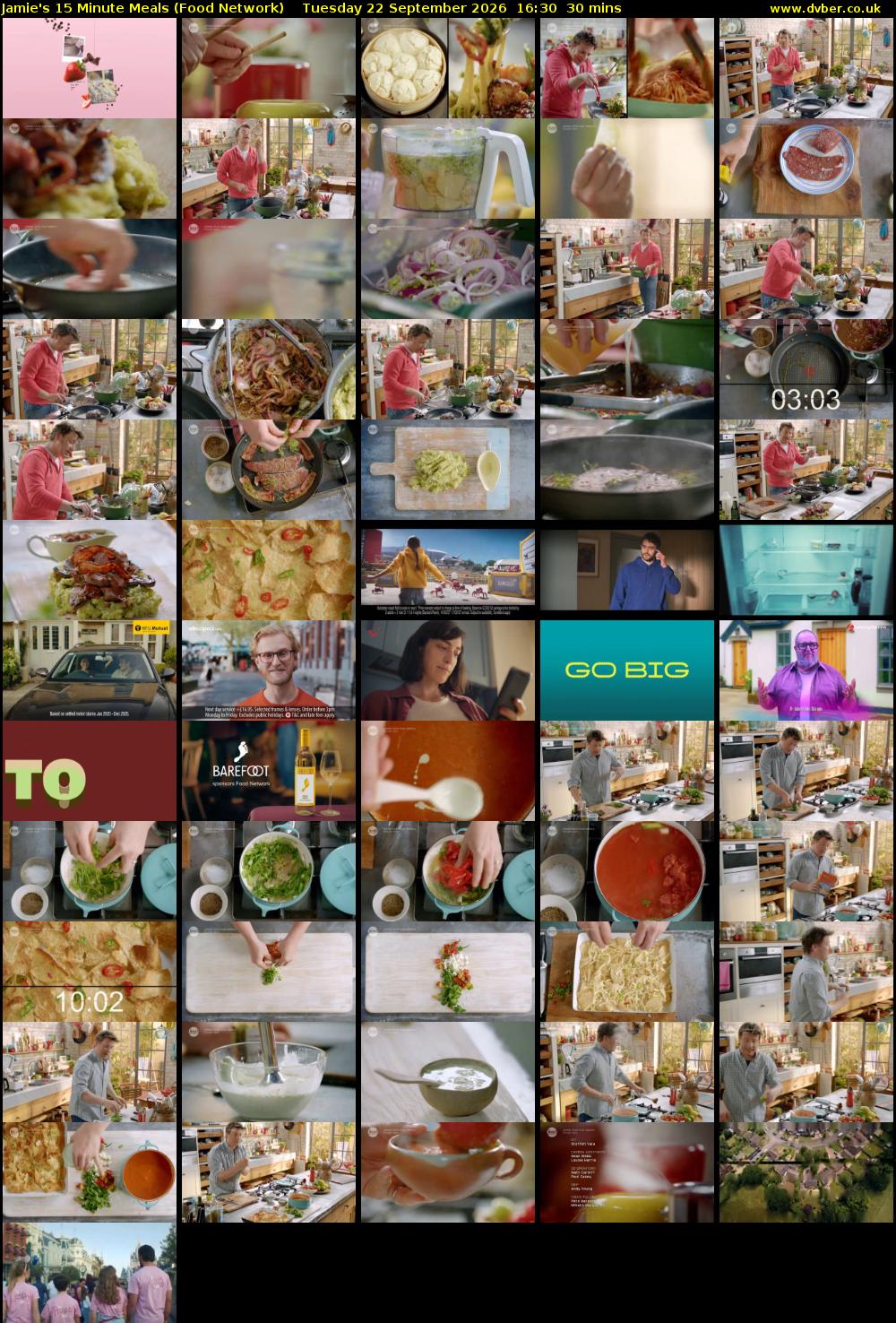 Jamie's 15 Minute Meals (Food Network) Tuesday 22 September 2026 16:30 - 17:00