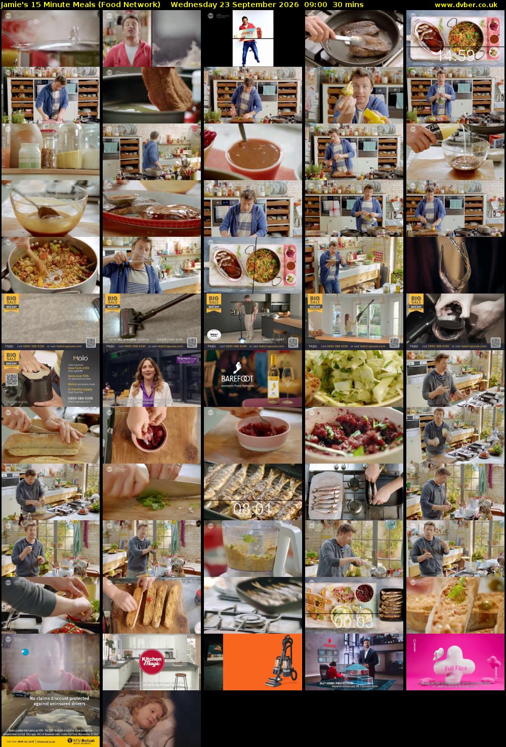 Jamie's 15 Minute Meals (Food Network) Wednesday 23 September 2026 09:00 - 09:30