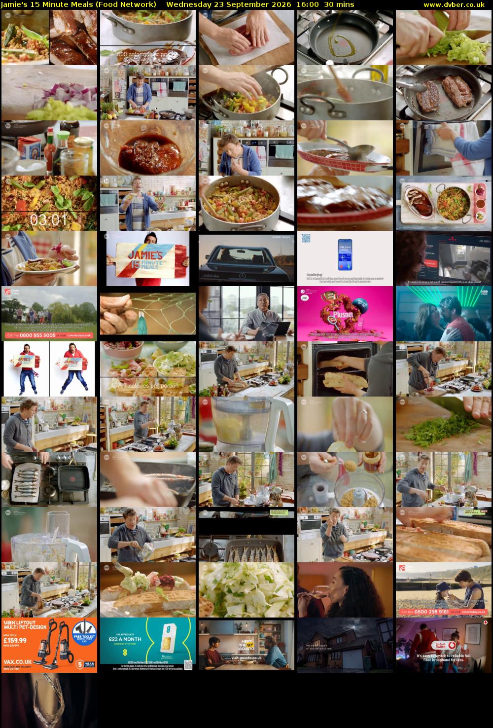 Jamie's 15 Minute Meals (Food Network) Wednesday 23 September 2026 16:00 - 16:30